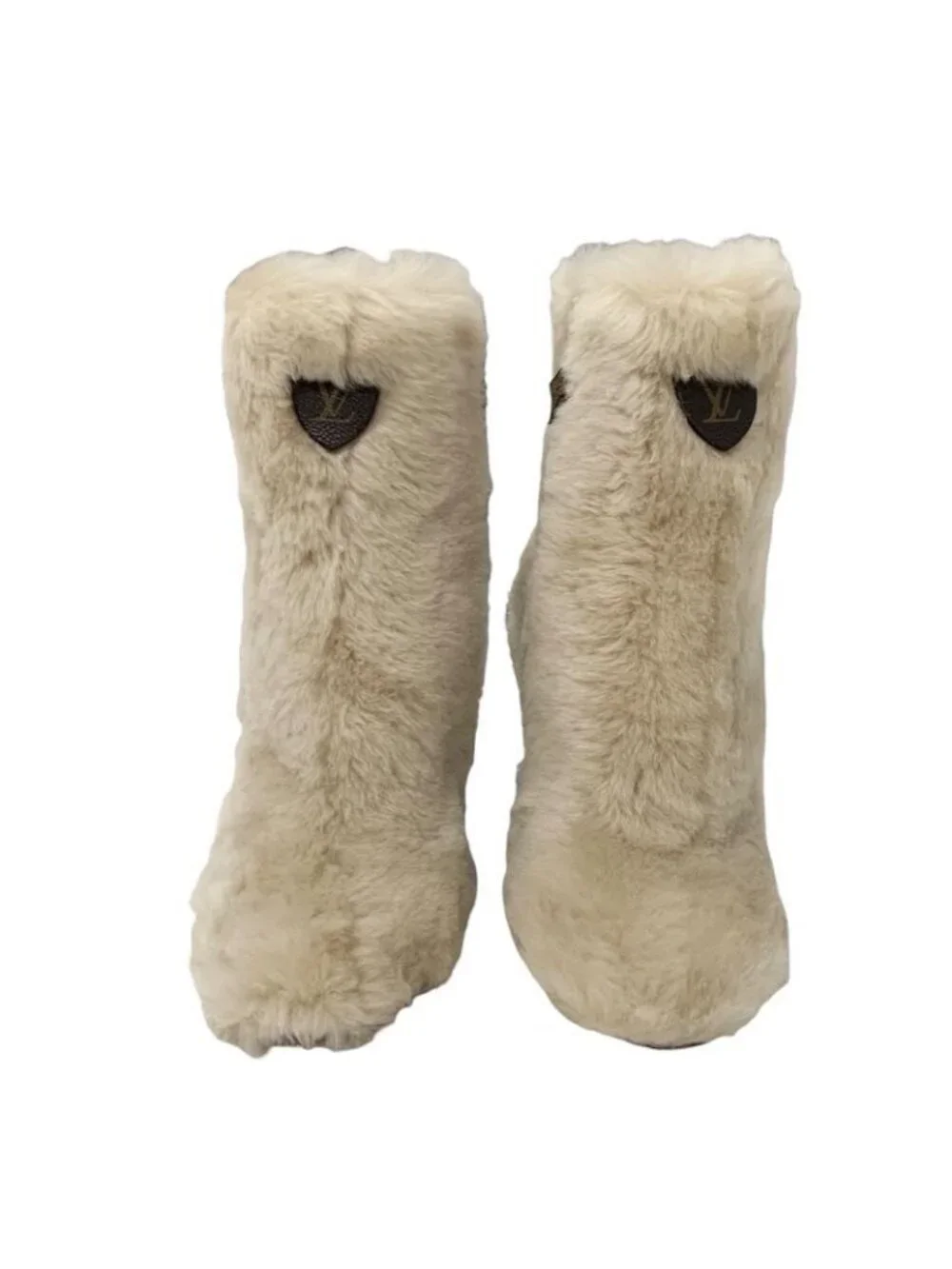Louis Vuitton Silhouette Line Monogram Boots Short Shoes Fur Leather - Picture 2 of 9